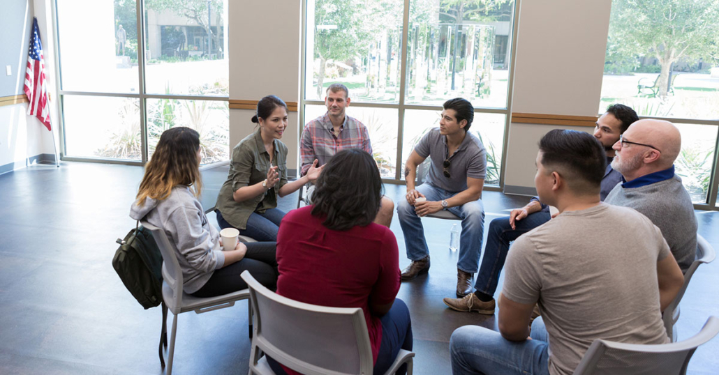 Group counseling session with Veterans